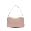 Elegant light pink glossy underarm shoulder bag for women featuring minimalist curved design - Apricot