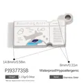 Stainless steel boarding pass pendant with airplane motif for custom jewelry making 14.8mm - Pj93773sb (white)