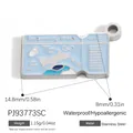Light blue enamel boarding pass charm in stainless steel with measurements - Pj93773sc (blue)