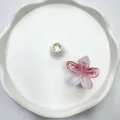 Elegante molletta per capelli a forma di fiore plumeria da 4 cm con sfumatura rosa - Rosso Sakura