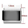 Maillon de breloque italienne en acier inoxydable de 1,0x0,9 cm pour bracelets DIY - Louche En Acier Noir