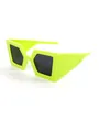 Moderne neongrüne oversized polygonale Sonnenbrille für Damen mit dunklen Gläsern Stil - Grüner Rahmen Graue Gläser