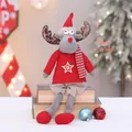 Renna di Natale in maglia rossa seduta su libri, decorazione alta 50 cm - Renna (Seduto Gambe Morbide) (T1232018C) / 50cm / Rosso