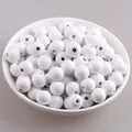 Natuurlijke ronde witte lotus houten kralen voor DIY sieraden en creatief handwerk - Wit / 12mm Ronde Kraal (Gat ca. 3.3mm)
