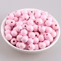 Hoogwaardige macaron roze ronde lotus houten kralen voor DIY sieraden en projecten - Lichtroze / 12mm Ronde Kraal (Gat ca. 3.3mm)
