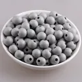 Perle tonde in legno di loto grigio di alta qualità per la creazione di gioielli DIY - Grigio chiaro / Perla Tonda 10mm (Foro circa 3mm)