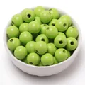 Perline di legno tonde verde macaron Schima superba per la creazione di gioielli fai da te - verde chiaro / Perla Tonda 10mm (Foro circa 3mm)