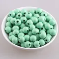 Perle tonde in legno di loto color verde menta macaron per la creazione di gioielli DIY - Verde Scuro / Perla Tonda 10mm (Foro circa 3mm)