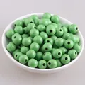 Perline rotonde in legno verde macaron di qualità per la creazione di gioielli fai-da-te - verde scuro / Perla Tonda 10mm (Foro circa 3mm)