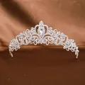 Elegantes silbernes Brauttiara mit funkelnden Strasssteinen für Hochzeitshaarschmuck - Silber