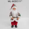 11-Zoll Weihnachtsmanndekopuppe im grün-karierten Outfit auf weißem Hintergrund - Weihnachtsmann (ML-M397/11")