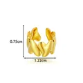 Polsino per orecchio in acciaio inossidabile dorato con design geometrico irregolare - Stile Geometrico Ondulato (2679-1#) / Oro