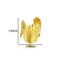 Ear cuff in acciaio inossidabile dorato a forma di conchiglia, 1,45 cm per 1,44 cm - Stile Texture Conchiglia (2679-6#) / Oro