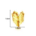 Polsino auricolare in acciaio inossidabile dorato, forma di cuore, 1,6cm x 1,28cm - Stile Texture Irregolare (2679-8#) / Oro