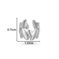 Polsino per orecchio in acciaio inox argento per cartilagine senza piercing - Stile Geometrico Ondulato (2679-1#) / Argento