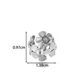 Ear cuff a fiore in acciaio inossidabile con misura del diametro di 1,38 cm - Stile Fila di Piccoli Fiori (2679-2#) / Argento