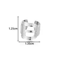 Polsino per orecchio geometrico in acciaio argento con dimensioni e design fibbia. - Stile Lettera B (2679-5#) / Argento