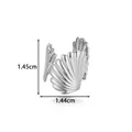 Orecchino ear cuff a conchiglia in acciaio inossidabile argento, 1,45 cm x 1,44 cm - Stile Texture Conchiglia (2679-6#) / Argento