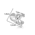 Orecchino a clip in acciaio inossidabile a fiori, dimensioni 1.26cm x 1.51cm - Stile Fiore Centrale a Cinque Petali (2679-Italy#) / Argento