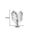Orecchino a clip in acciaio inox argento con dimensioni di 1,6 cm e 1,28 cm - Stile Texture Irregolare (2679-8#) / Argento