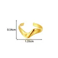 Elegant gold-plated stainless steel wavy ear cuff with 1.35cm width measurement. - Wave Style (2677-1# Gold) / Gold