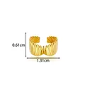 Golden stainless steel shell-patterned ear cuff earring with dimensions 1.31cm x 0.61cm - Textured Wave Style (2677-2# Gold) / Gold