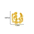 Minimalist gold stainless steel ear cuff with textured circular design 1.3cm width - Hollow Dot Style (2677-5# Gold)