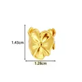 Gold floral stainless steel ear cuff earring, non-piercing cartilage clip design - Artistic Flower Style (2677-6# Gold)