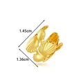 Stainless steel gold-tone shell-shaped ear cuff with 1.45cm and 1.36cm dimensions - Double Shell Style (2677-8# Gold)