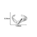Silver tone stainless steel wavy ear cuff for non-pierced ears with dimensions - Wave Style (2677-1# Silver)
