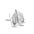 Elegantly crafted silver stainless steel ear cuff with shell texture design, 1.56x1.35cm - Shell Style (2677-3# Silver)