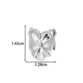 Silver stainless steel flower ear cuff with 1.43cm height and 1.28cm width dimensions - Artistic Flower Style (2677-6# Silver)