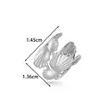 Silver finish stainless steel seashell ear cuff for non-pierced ears with dimensions 1.45cm x 1.36cm - Double Shell Style (2677-8# Silver)