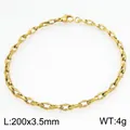 Minimalistisches Herrenarmband aus vergoldetem Edelstahl mit unregelmäßigen Gliedern, 200mm - Goldene Verdrehte Lippenkette (KB211764-Z)