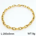 Minimalistisches Herren-Armband aus goldfarbenem Edelstahl mit Lippenkettengliedern, 9g - Dicke Goldene Lippenkette (KB211768-Z)