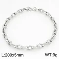 Minimalistisches Herren-Armband aus Edelstahl, Lippenkette, 200mm Länge, 9g Gewicht - Dicke Silberne Lippenkette (KB211769-Z)