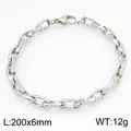 Minimalistisches Herren-Gliederarmband aus Edelstahl mit Lippenform-Gliedern, Silberton - Breite Silberne Lippenkette (KB211772-Z)