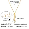 Collar de acero inoxidable dorado con barras verticales y cristales redondos claros - Colgante de Barra Geométrica de Zirconia (JDN0306099-WT) / Dorado