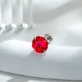 Eleganter rubinroter Ohrstecker mit Rosenschliff und robustem Titanstahlstift - 6mm Rosenschliff Stil (A1536-1#) / 1 Stück