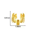 Gold geometric stainless steel ear cuff for non-pierced ears, 1.38cm width - Segmented Rectangular Geometric Style (2678-1# Gold) / Gold