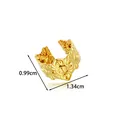 Polished gold stainless steel geometric floral ear cuff designed for non-pierced ears - Geometric Floral Pattern Style (2678-2# Gold) / Gold