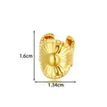 Gold plated stainless steel geometric sunburst ear cuff clip for non-pierced ears - Radial Sunburst Style (2678-6# Gold)