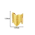 Elegant gold stainless steel heart ear cuff with a beaded texture and 1.54cm height. - Embossed Triple Heart Style (2678-7# Gold)