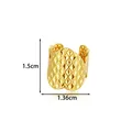Gold-plated stainless steel ear cuff with geometric texture, measuring 1.5cm in height - Diamond Grid Geometric Style (2678-8# Gold)