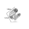 Silver textured stainless steel ear cuff earring for non-pierced ears with dimensions 1.21cm - Polished Curve Geometric Style (2678-3# Silver)