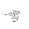Silver flower shaped stainless steel ear cuff clip with 1.25cm by 1.59cm dimensions - 3D Five-Petal Floral Style (2678-5# Silver)
