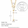 Detaillierte Maße der 18K vergoldeten dreilagigen Y-Halskette aus Edelstahl rostfrei. - Dreilagiger Y-Stil (N3523) / Gold