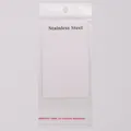 Weiße quadratische Schmuck-Displaykarte mit passendem OPP-Beutel und Edelstahltext - Edelstahl-Stil / 6,5 cm * 11 cm (mit OPP-Beutel) / Weiß