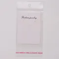 Weiße Schmuckkarte mit Fashion Jewelry Aufdruck und passendem klarem OPP-Beutel - Modeschmuck-Stil / 6 cm * 8,5 cm (mit OPP-Beutel) / Weiß