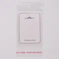 Weiße Schmuckverpackungskarte und OPP-Beutel mit Stainless Steel Text - Einzelspitze Edelstahl-Stil / 6 cm * 8,5 cm (mit OPP-Beutel) / Weiß
